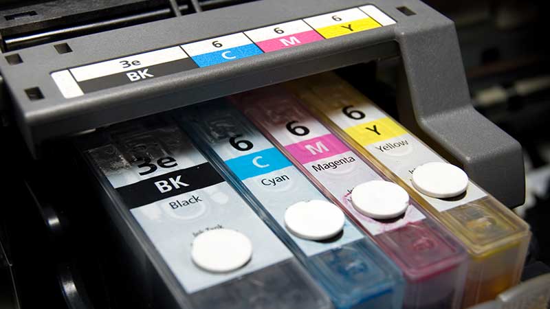 Tinteiros na impressora